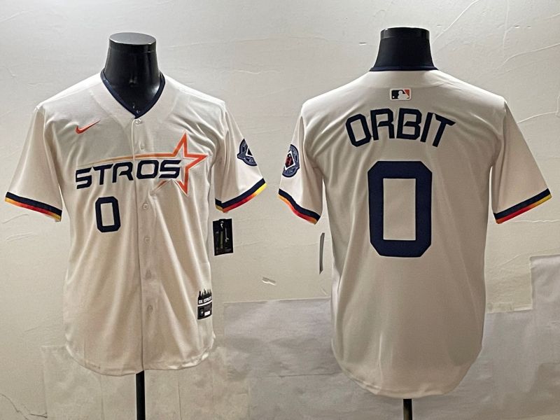 Men Houston Astros #0 Orbit Cream Three generations Joint Name 2025 Nike MLB Jersey style 1->houston astros->MLB Jersey
